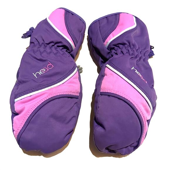 Head Purple Waterproof Snow Mittens Toddler Girls S Small - Picture 1 of 6